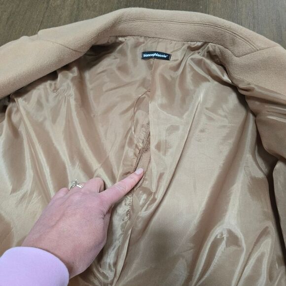 Bianco Ghiaccio Beige Coat Size 40 4 S - Picture 10 of 15